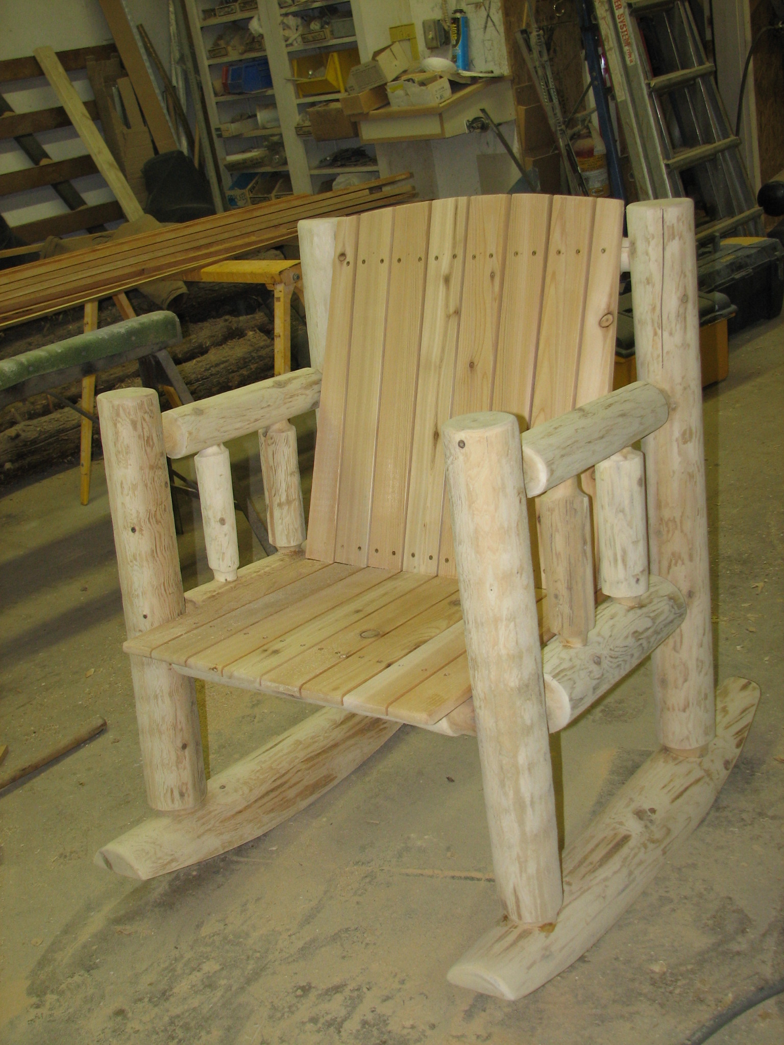 Custom Made Log Rocking Chair