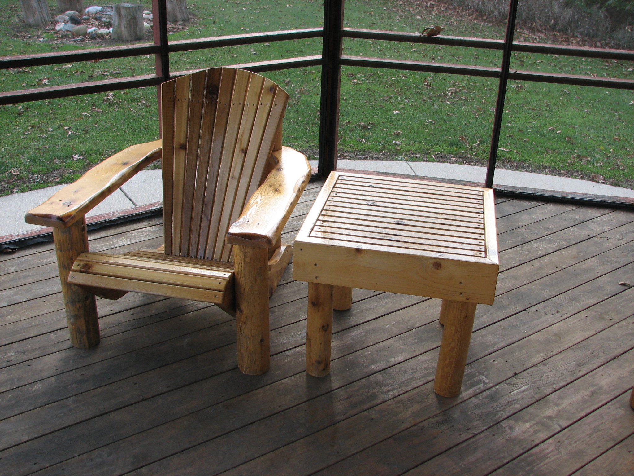 Custom Made Adirondack Chair and Table