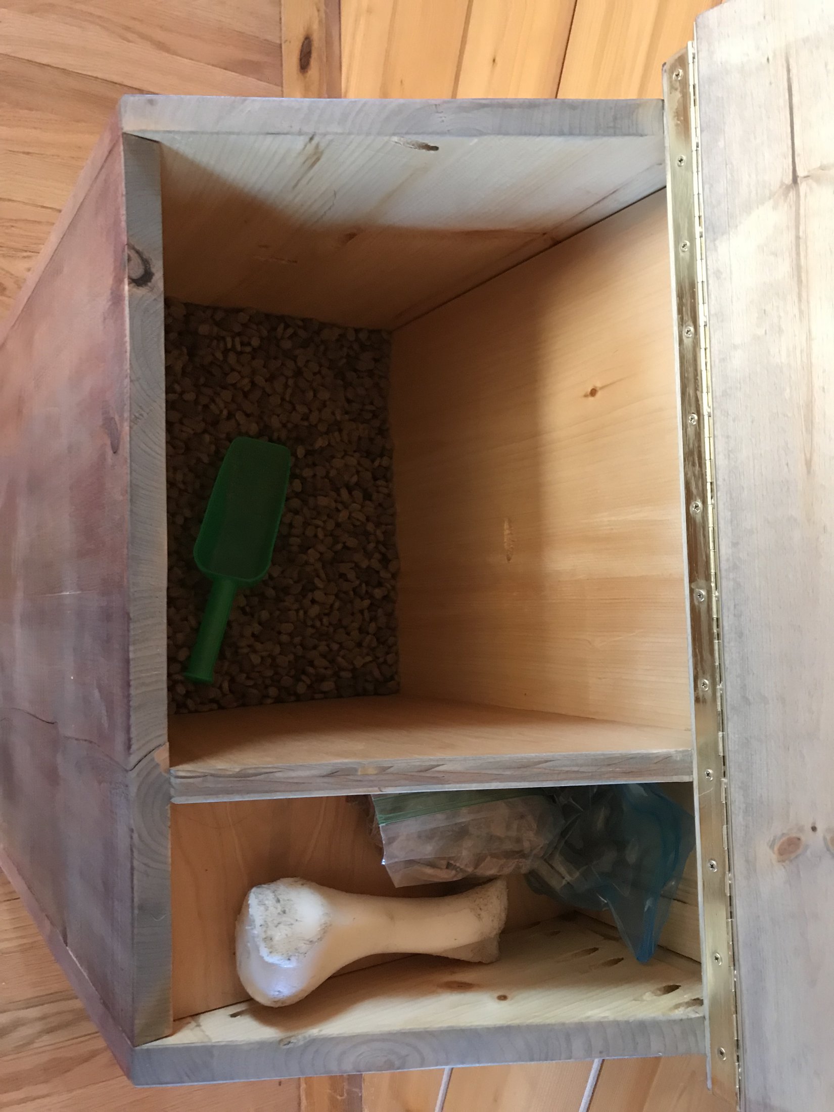 Rustic Barn Wood Pet Food Storage & Feeder
