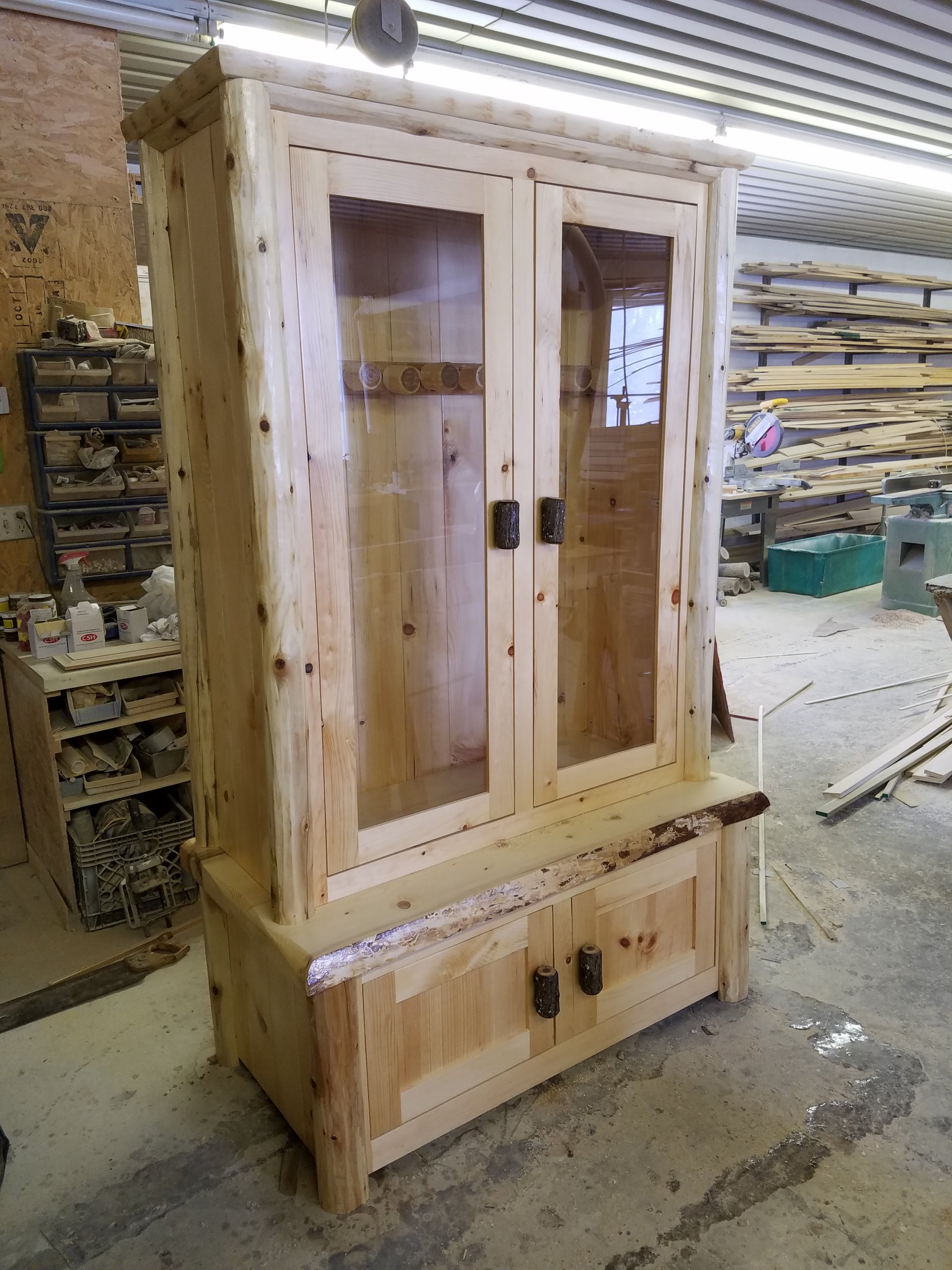 Custom, Rustic Pine Gun Cabinet