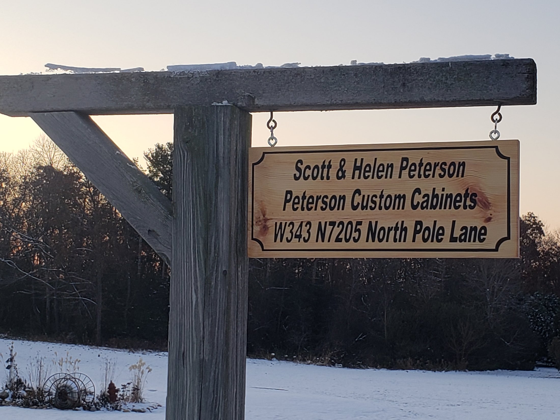 Custom Carved Pine Address Sign