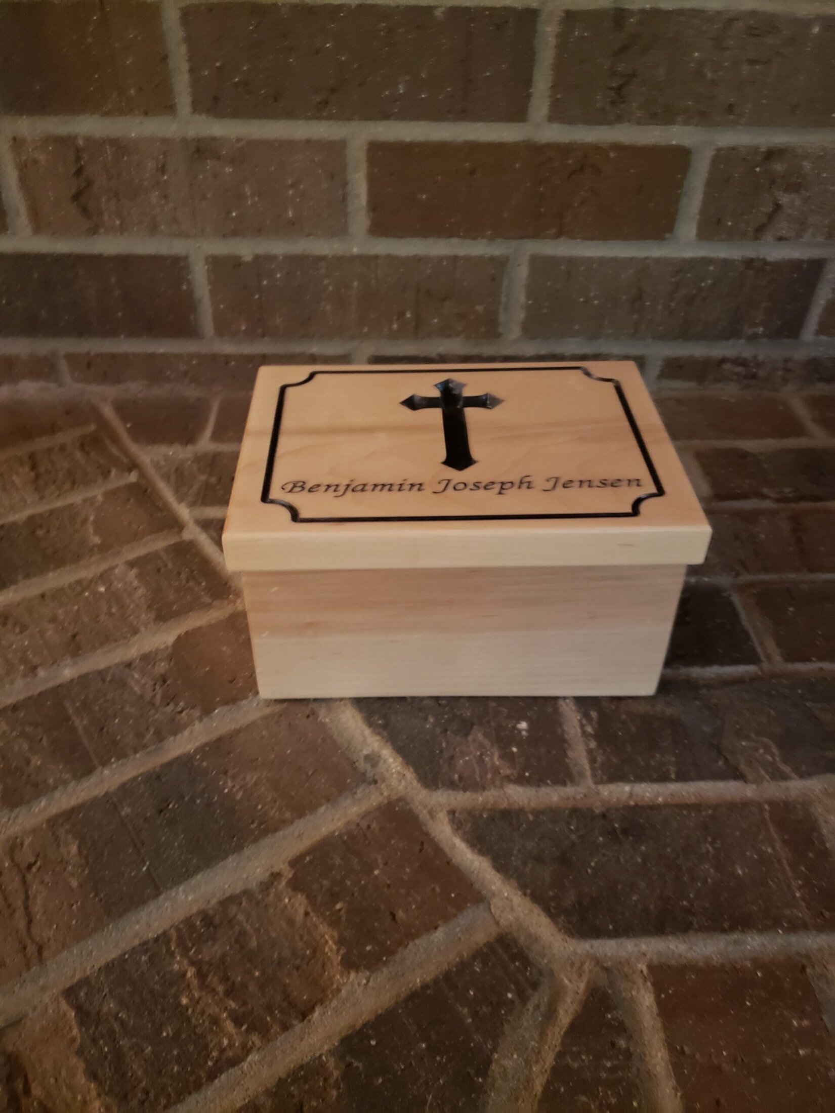 Custom Maple First Communion Box Carved and Painted