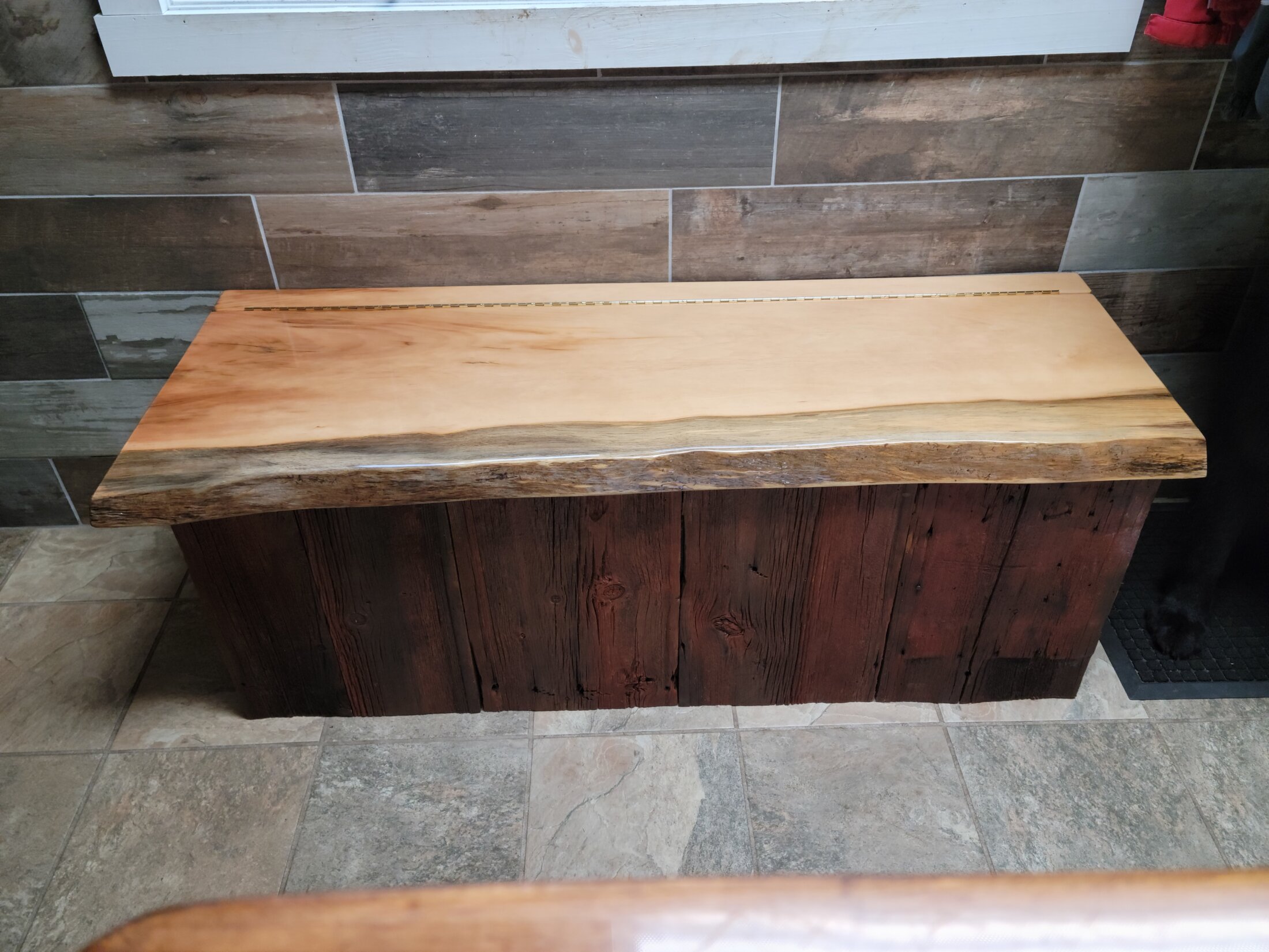 Custom Built Barn Board Bench