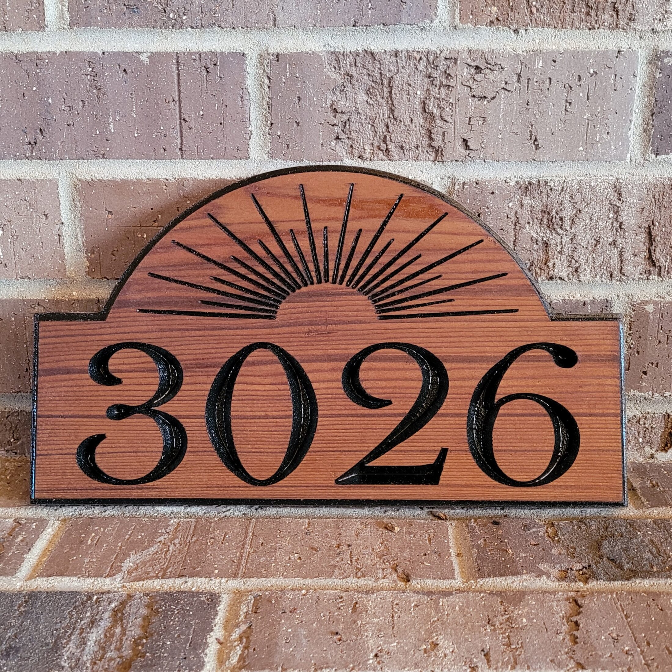 Custom Carved and Designed Cedar Address Sign