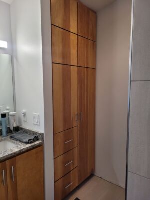 Custom Built Birch Bathroom Cabinet